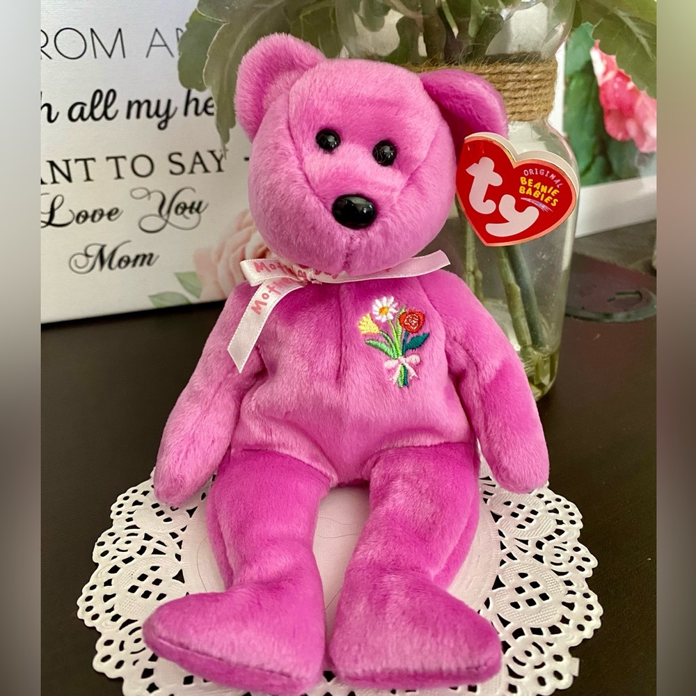 💐 “MOTHER” RETIRED TY BEANIE BABY BEAR. DATED 2004! MINT WITH MINT TAGS!
